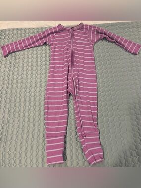 Bonds Wondersuit Australia Purple White Stripe Zip Footie 18-24m Sz 2 Cotton